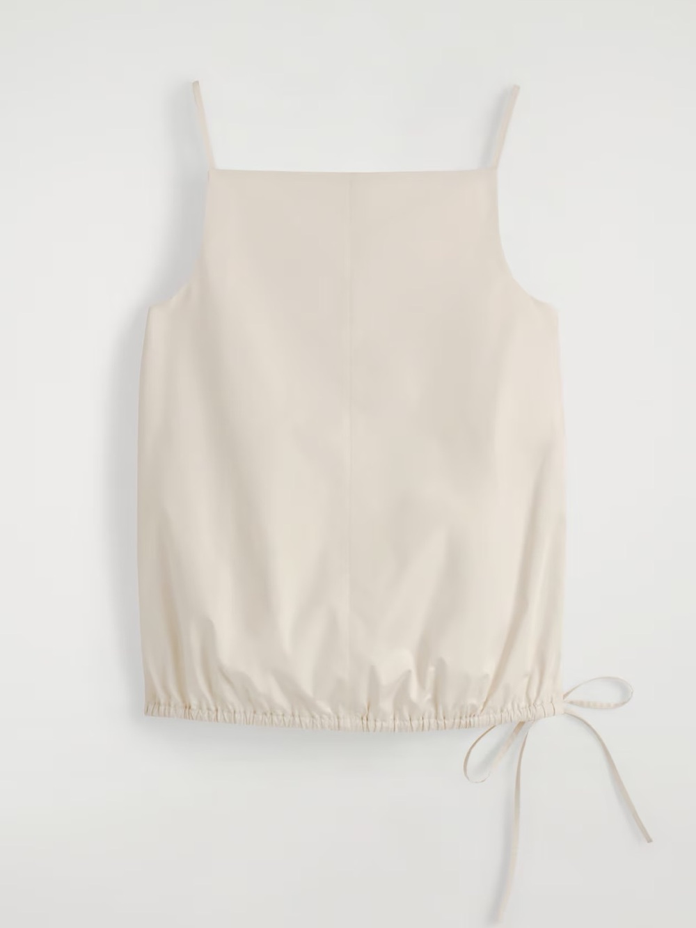 NWT Cos 100% Cotton Cream Drawstring Hem Cami Top Original $109 Womens 10